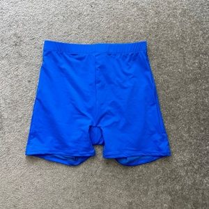 Skims Signature Swim Mid Waist Shorts Cobalt